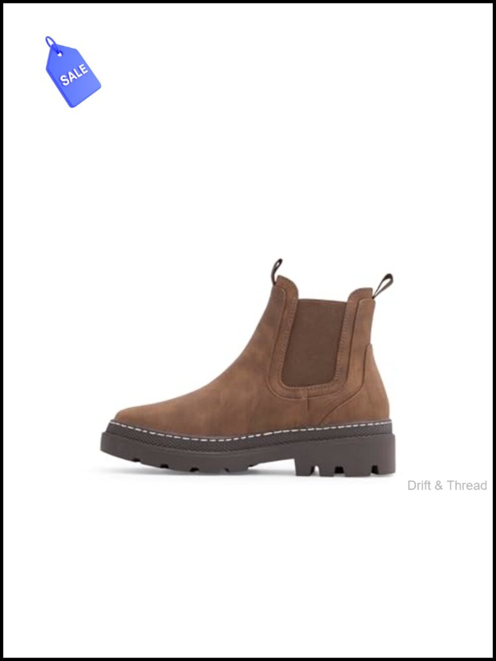 Women's Ankle Boots Water-Resistant Slip-On Chunky Lug Sole Chelsea